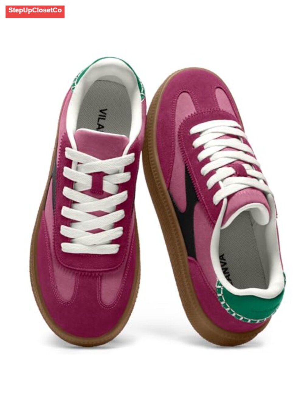 Genuine Suede Fashion Sneakers Retro Gum Sole Lace-Up Casual